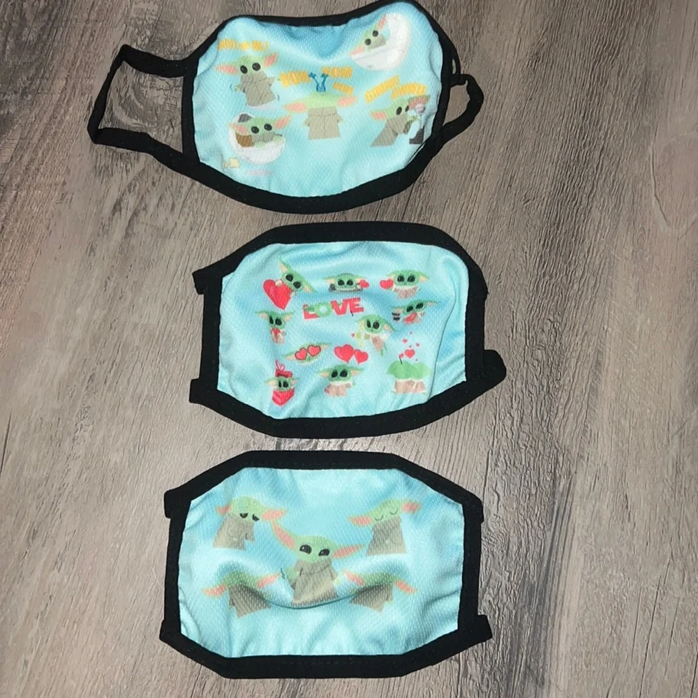 cute dust mask face scarf boys and girls scarves 3 pieces baby yoda